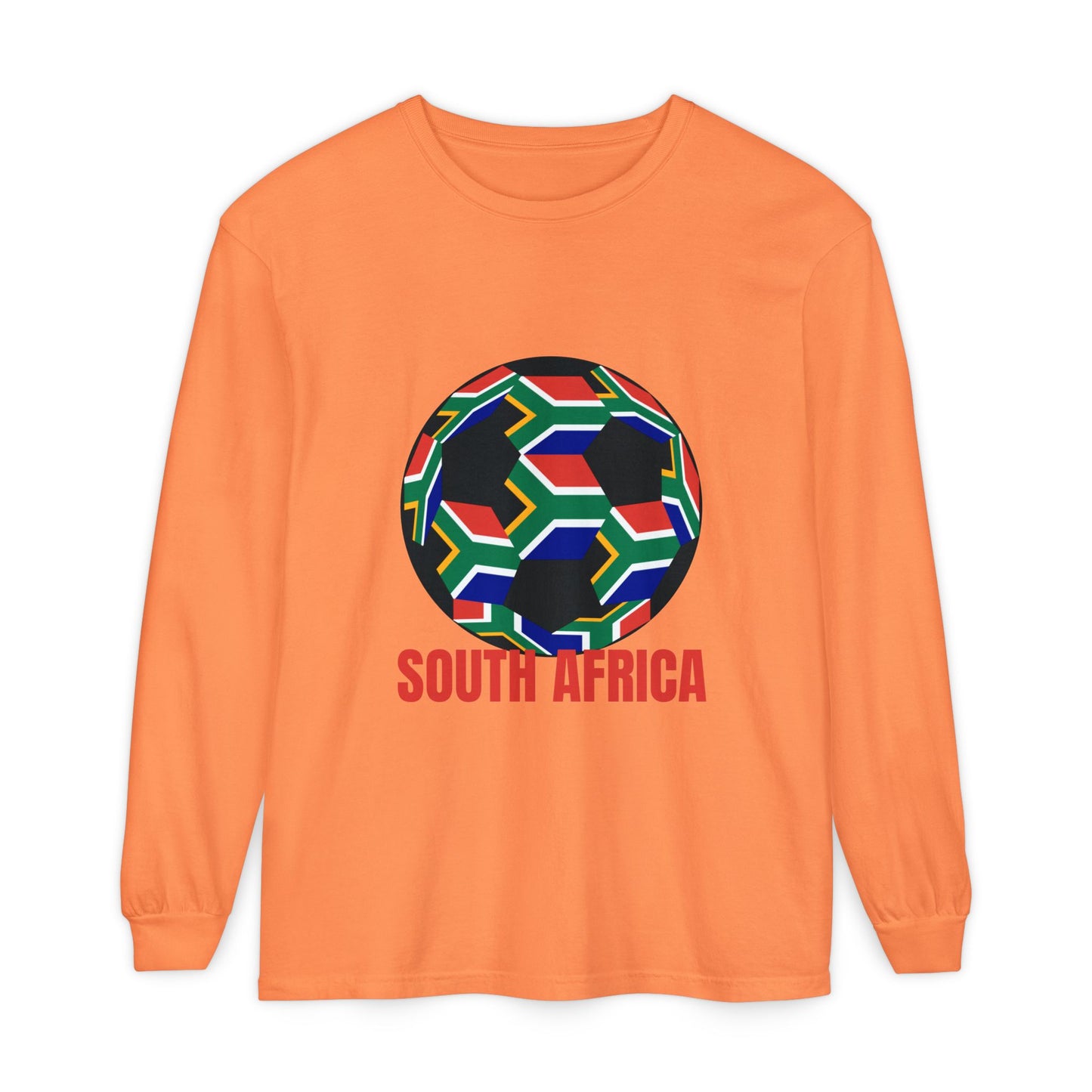 South Africa Fan Specialty Soccer Ball Design Long Sleeve Tee