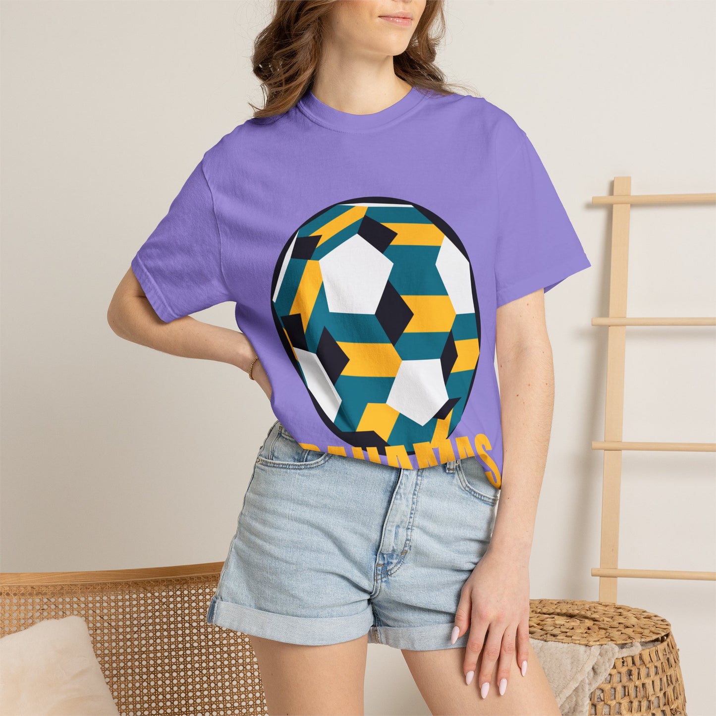 Bahamas Fan Specialty Soccer Ball Design T Shirt