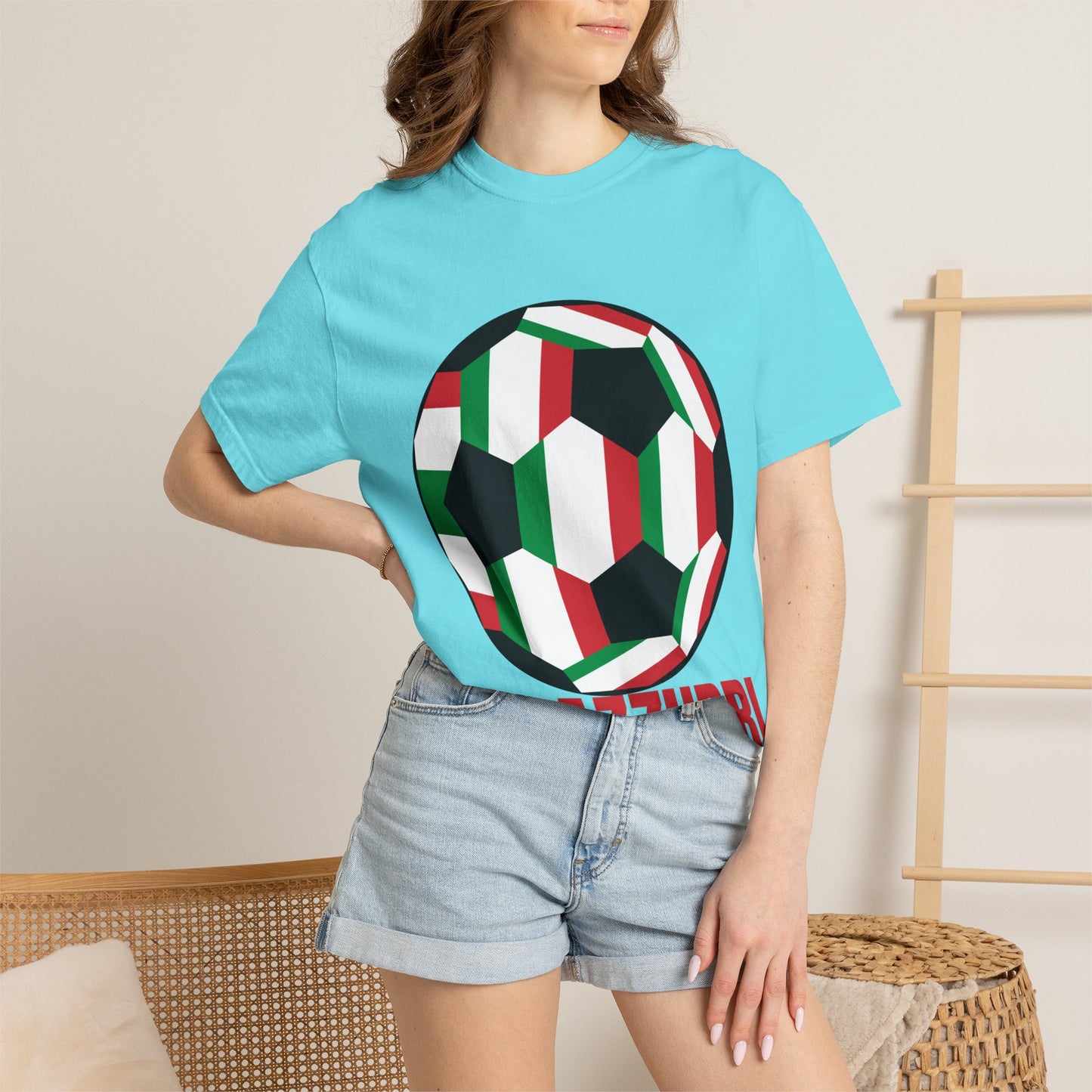 Gli Azzurri Fan Specialty Soccer Ball Design T Shirt