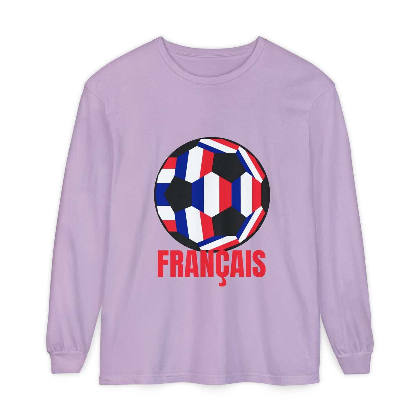 Francais Fan Specialty Soccer Ball Design Long Sleeve Tee