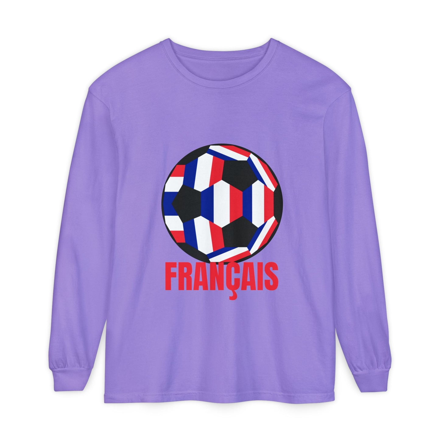 Francais Fan Specialty Soccer Ball Design Long Sleeve Tee