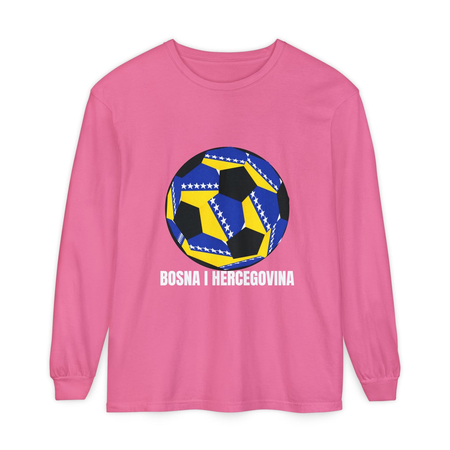 Bosnia Herzegovina Fan Specialty Soccer Ball Design  Long Sleeve Shirt