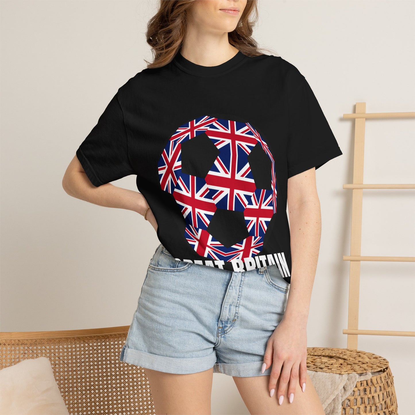 Great Britain Fan Specialty Soccer Ball Design T Shirt