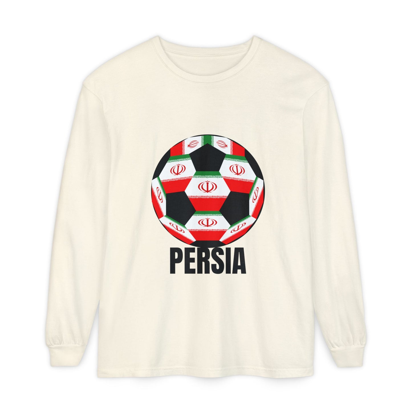 Persia Fan Specialty Soccer Ball Design  Long Sleeve Tee
