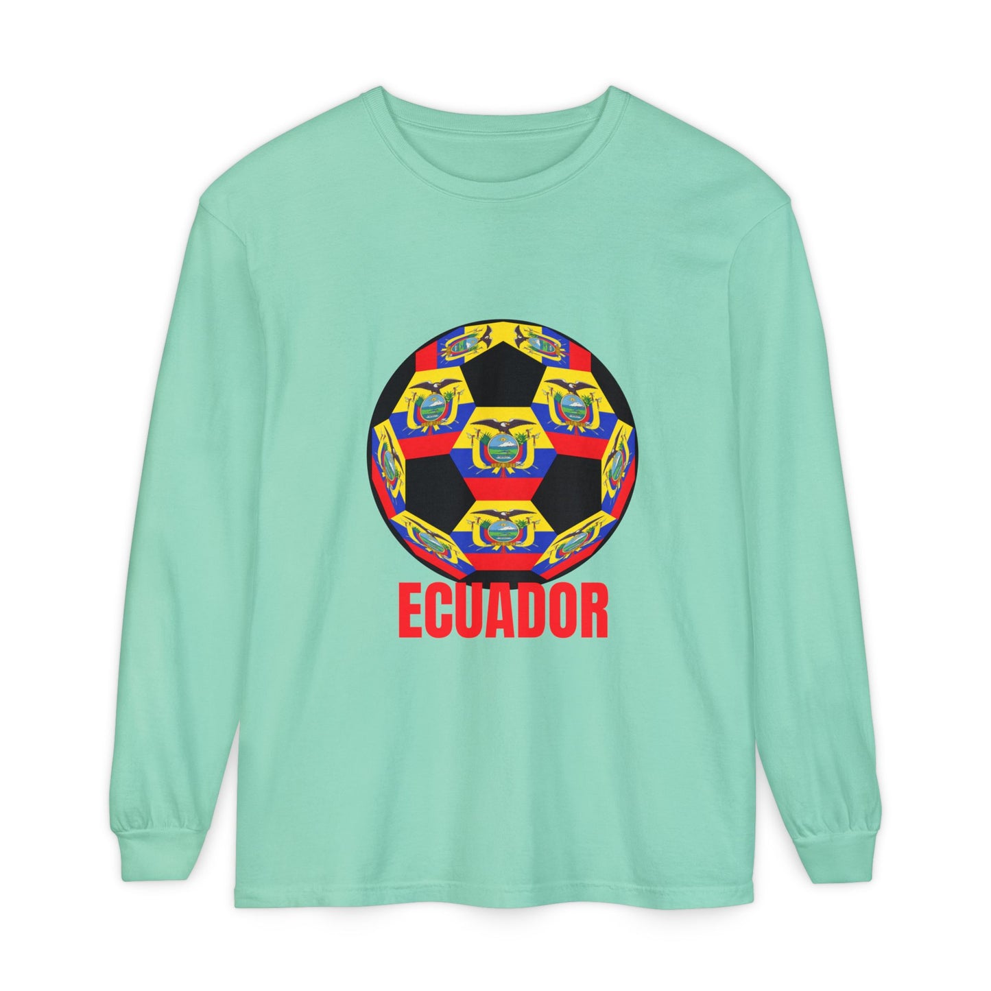 Ecuador Fan Specialty Soccer Ball Soccer Ball Long Sleeve Tee
