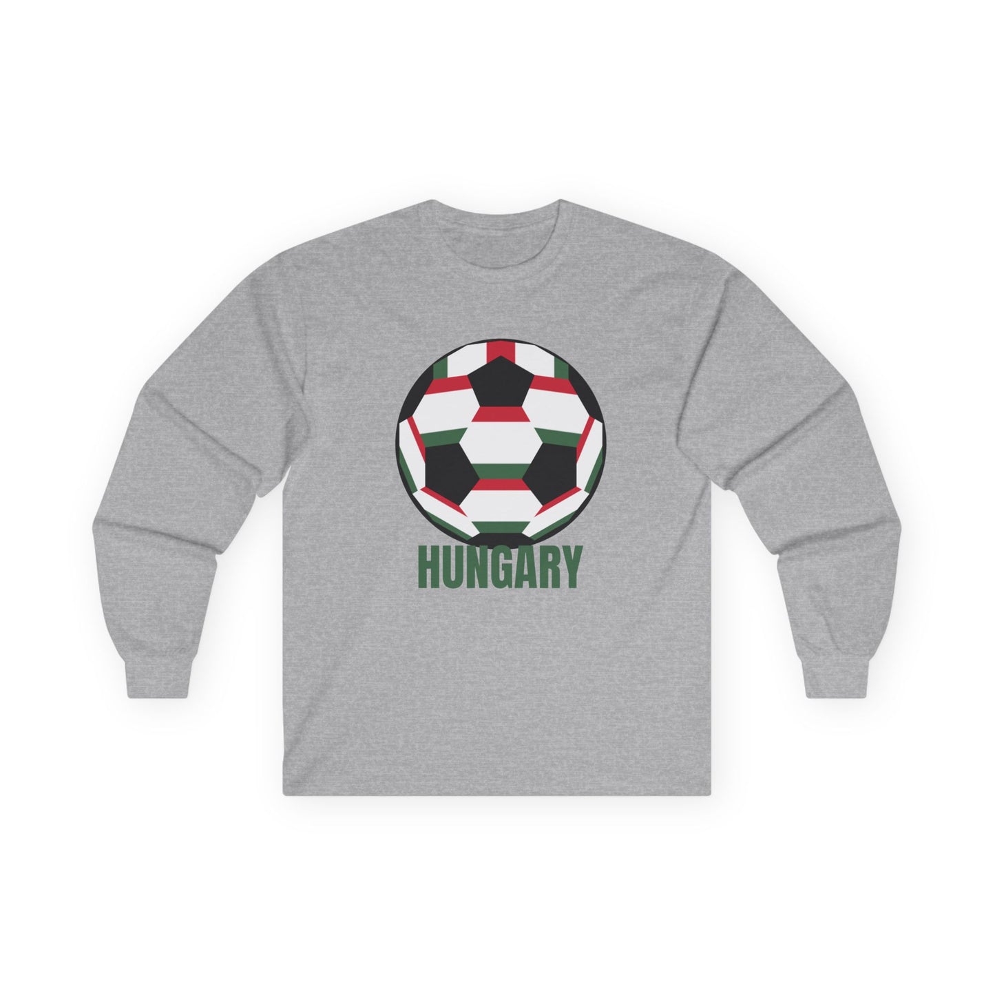 Fan Specialty Soccer Ball Design Long Sleeve T  Green Text