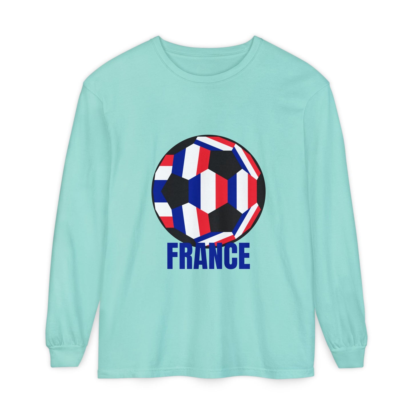 France Fan Specialty Soccer Ball Design Long Sleeve Shirt
