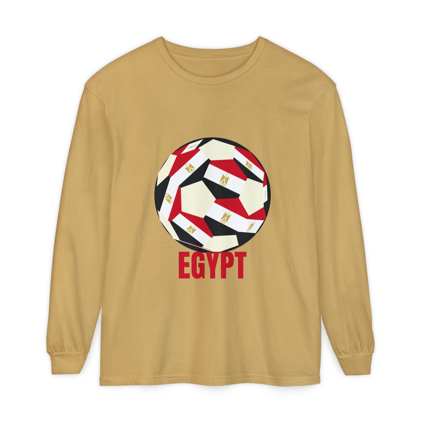 Egypt Fan Specialty Soccer Ball Design Long Sleeve Tee