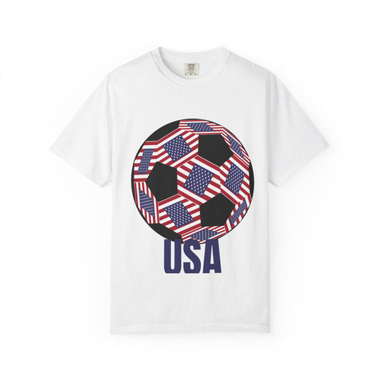 Patriotic USA Fan Specialty Soccer Ball Design T Shirt