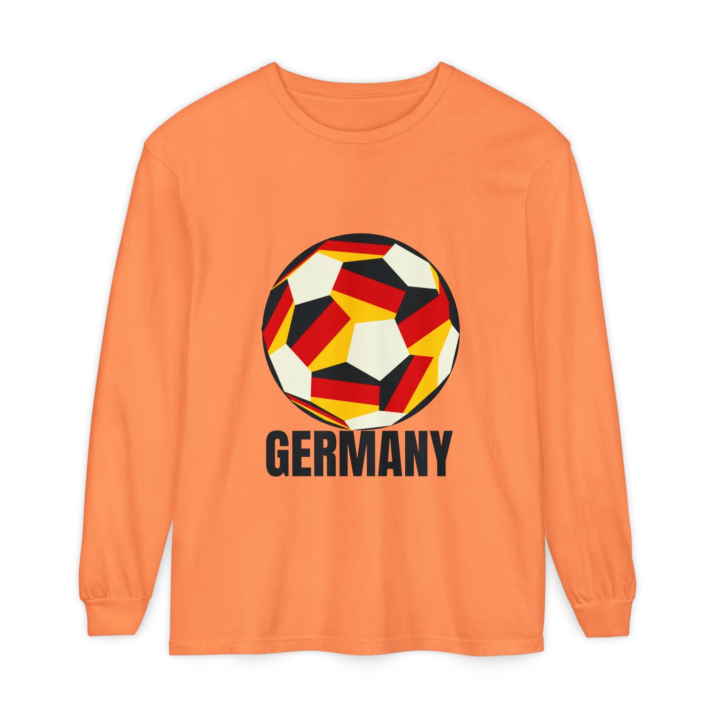 Germany Fan Specialty Soccer Ball Design Long Sleeve Tee