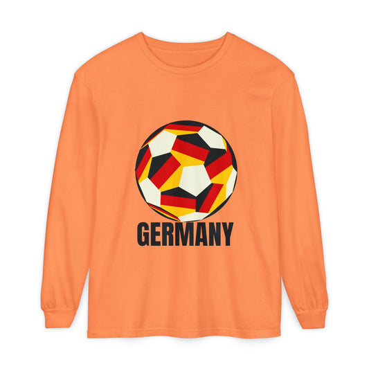 Germany Fan Specialty Soccer Ball Design Long Sleeve Tee