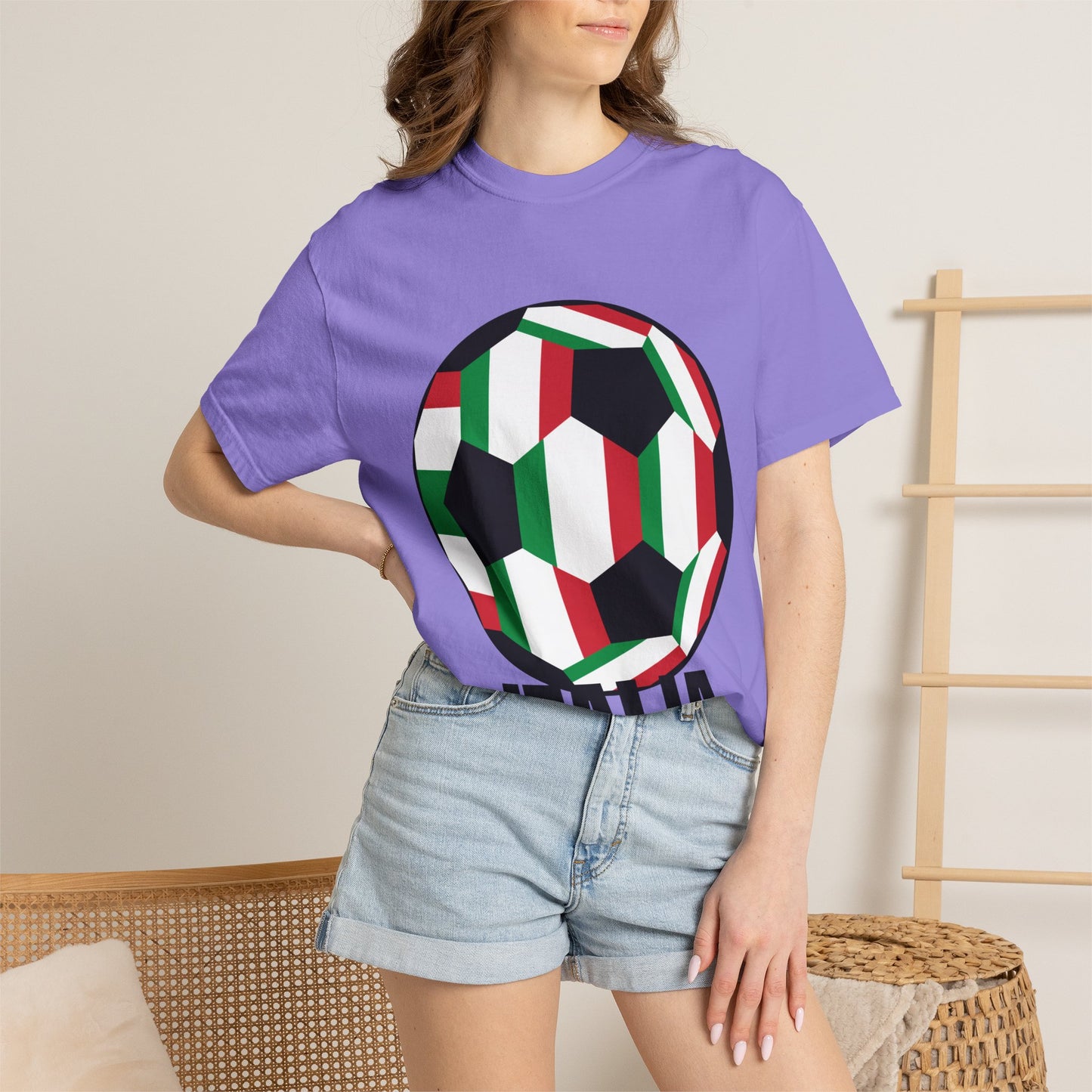 Italia Fan Specialty Soccer Ball Design T Shirt