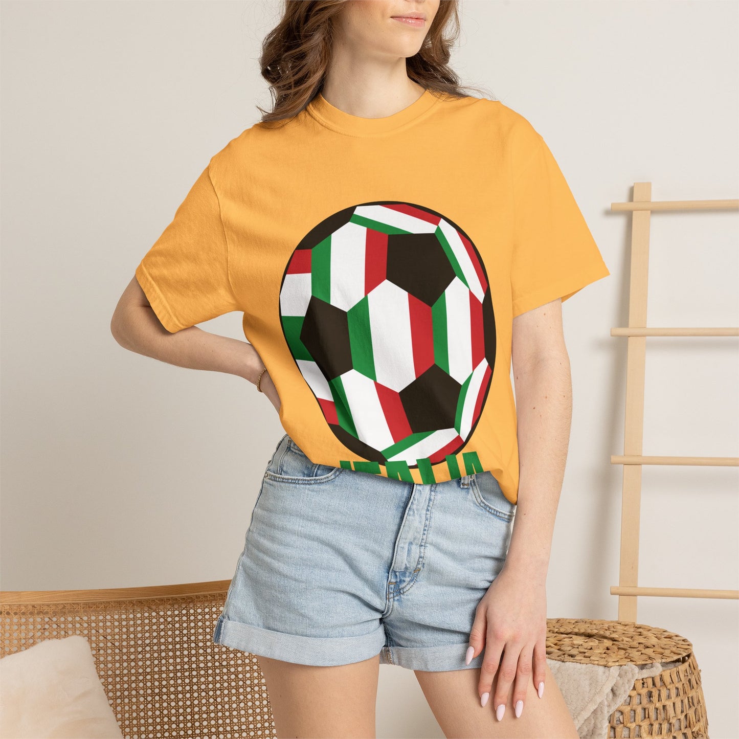 Italia Fan Specialty Soccer Ball Design T Shirt