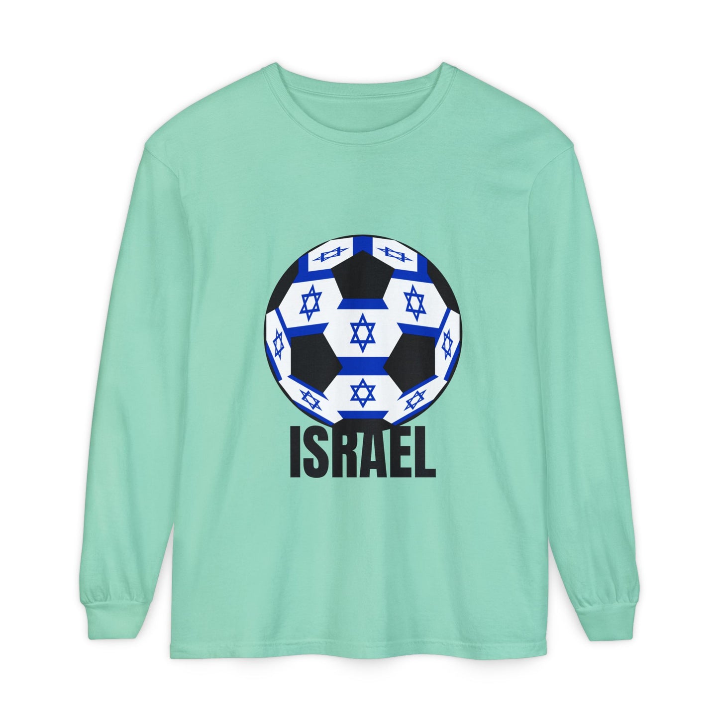 Israel Fan Specialty Soccer Ball Design Long Sleeve Tee