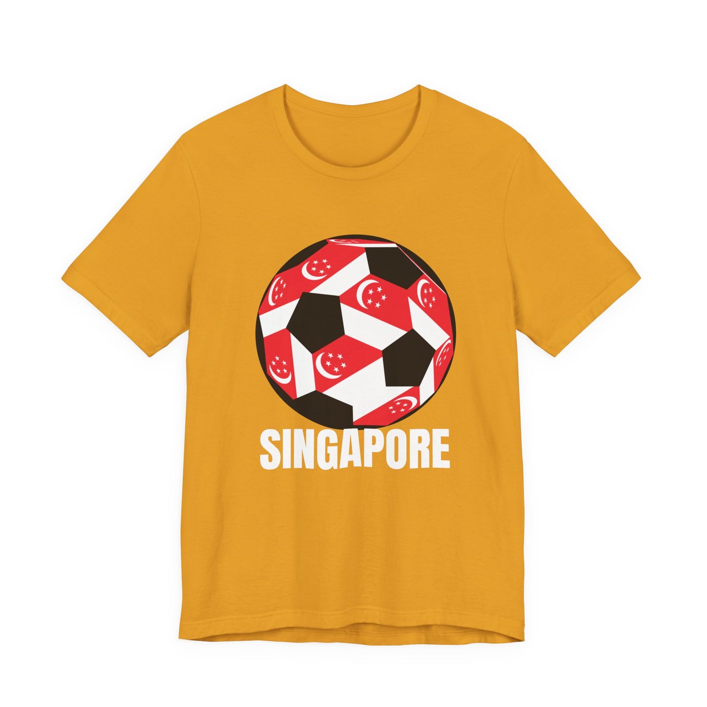 Singapore Fan Specialty Soccer Ball Design T Shirt White Text