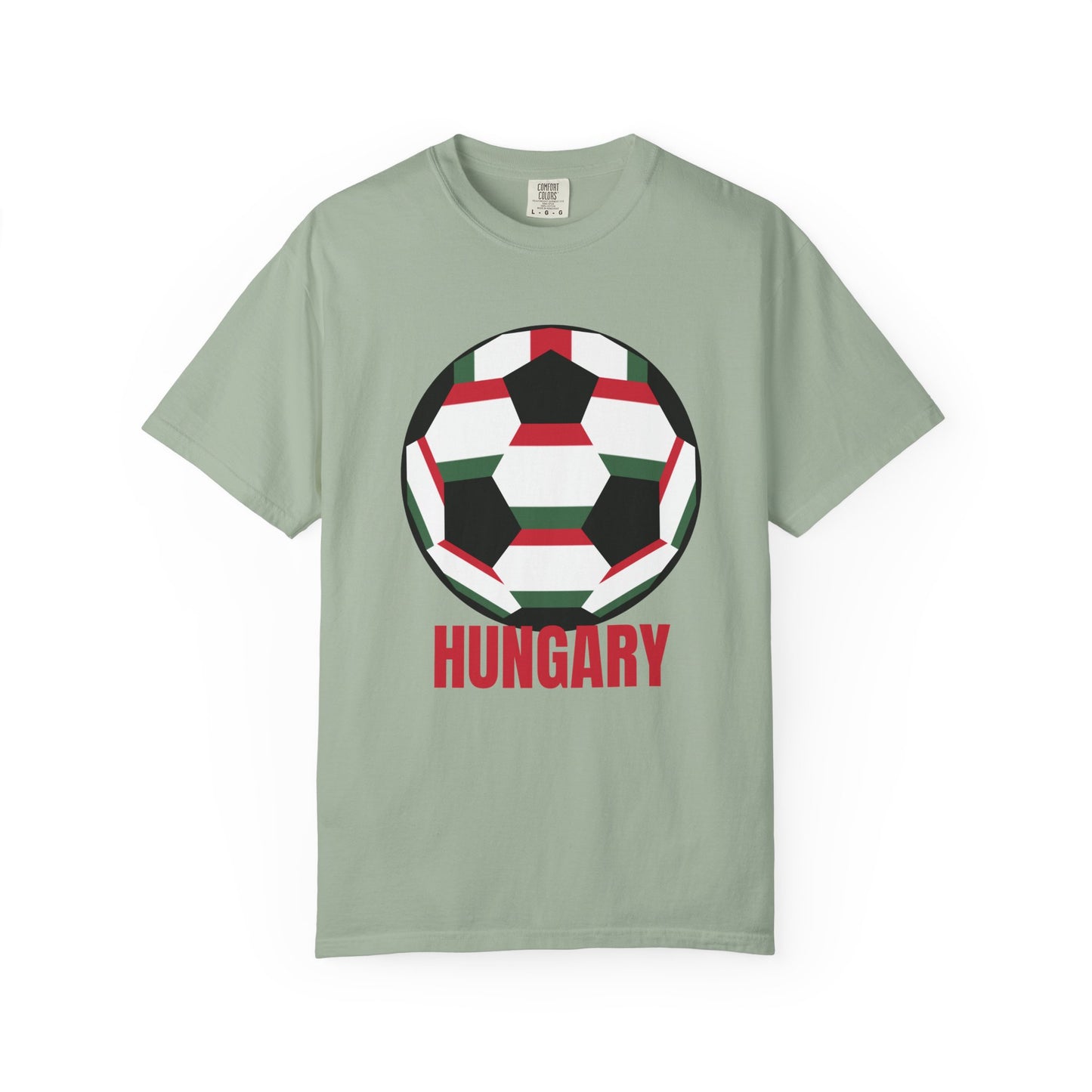 Hungary Fan Specialty Soccer Ball Design T Shirt Red Print