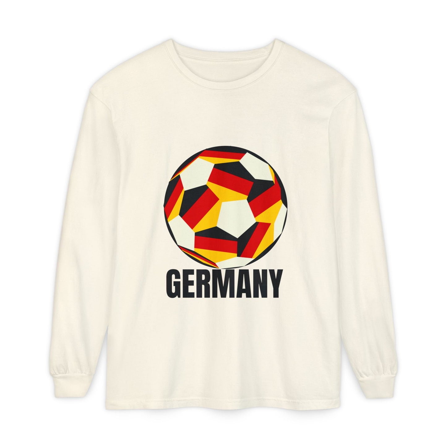 Germany Fan Specialty Soccer Ball Design Long Sleeve Tee