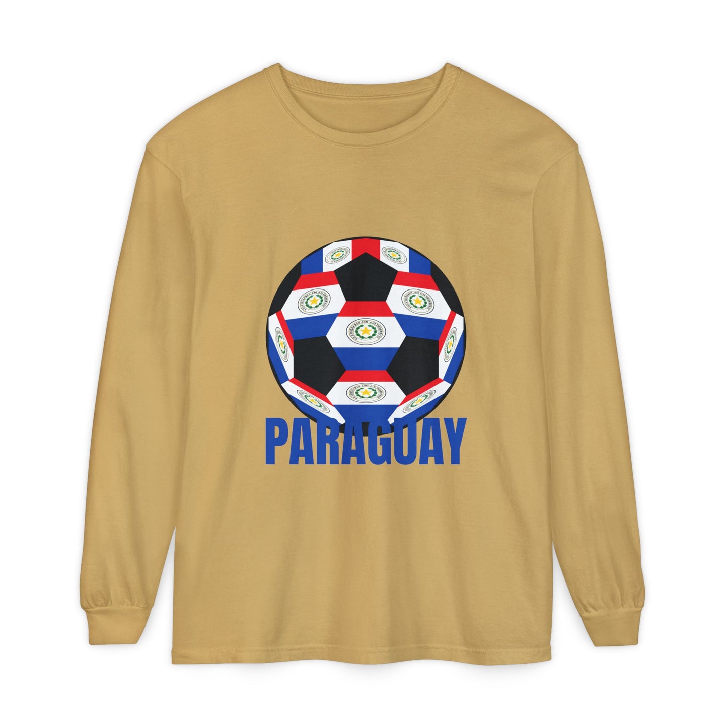 Paraguay Fan Specialty Soccer Ball Design Long Sleeve Shirt