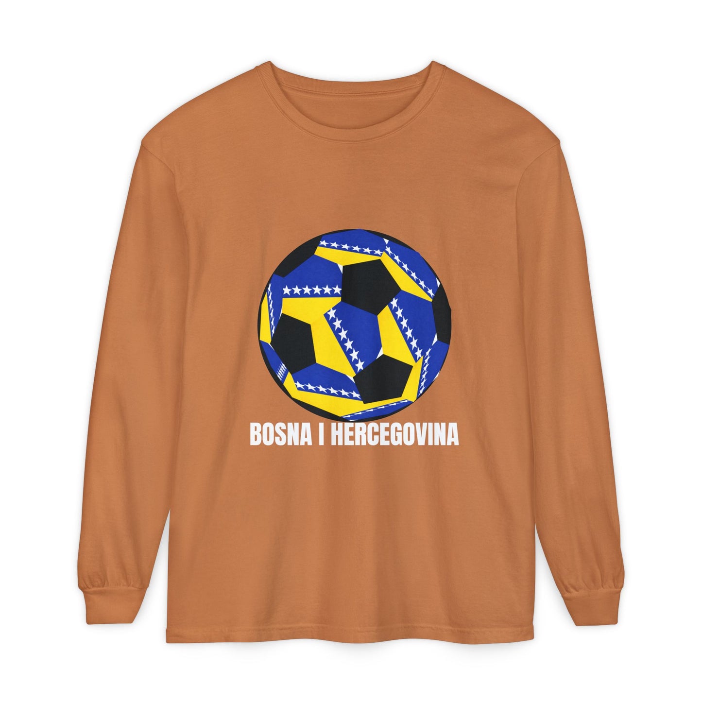 Bosnia Herzegovina Fan Specialty Soccer Ball Design  Long Sleeve Shirt