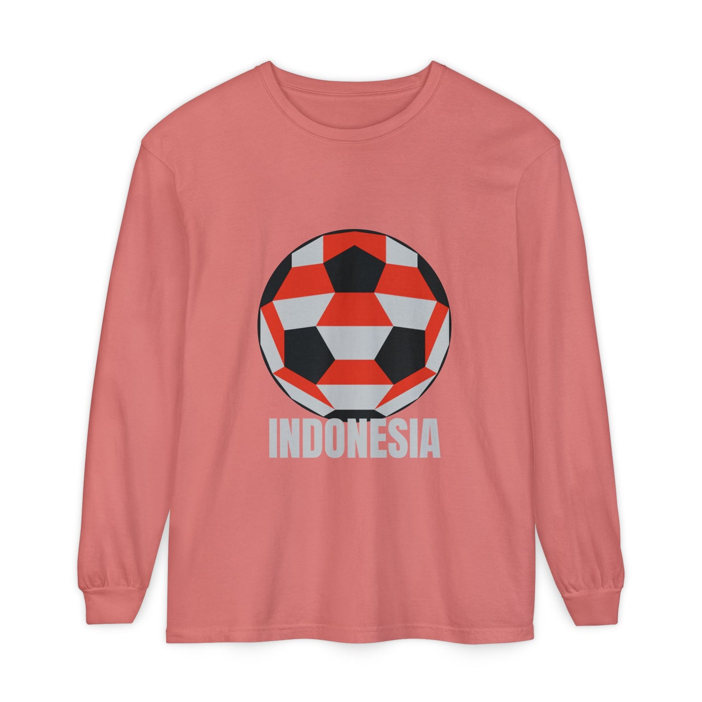 Indonesia Fan Specialty Soccer Ball Design Long Sleeve Tee