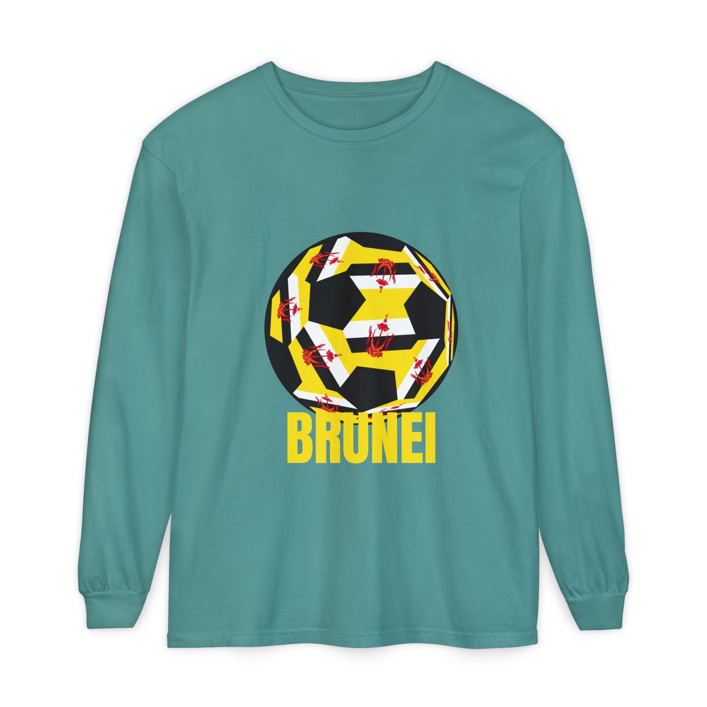 Brunei Fan Specialty Soccer Ball Design  Long Sleeve Tee