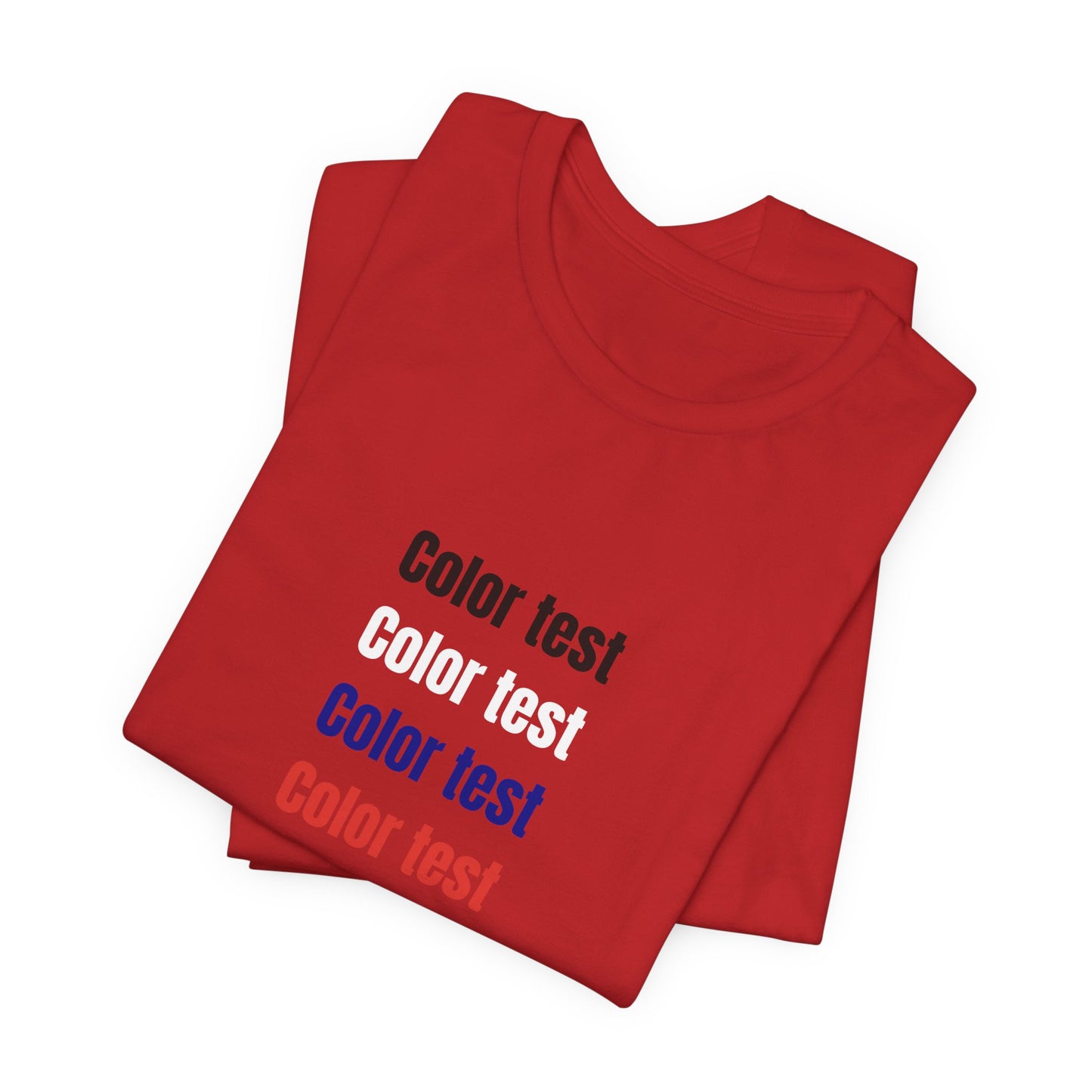 Color Test T-Shirt — Minimal Multicolor Typography Tee