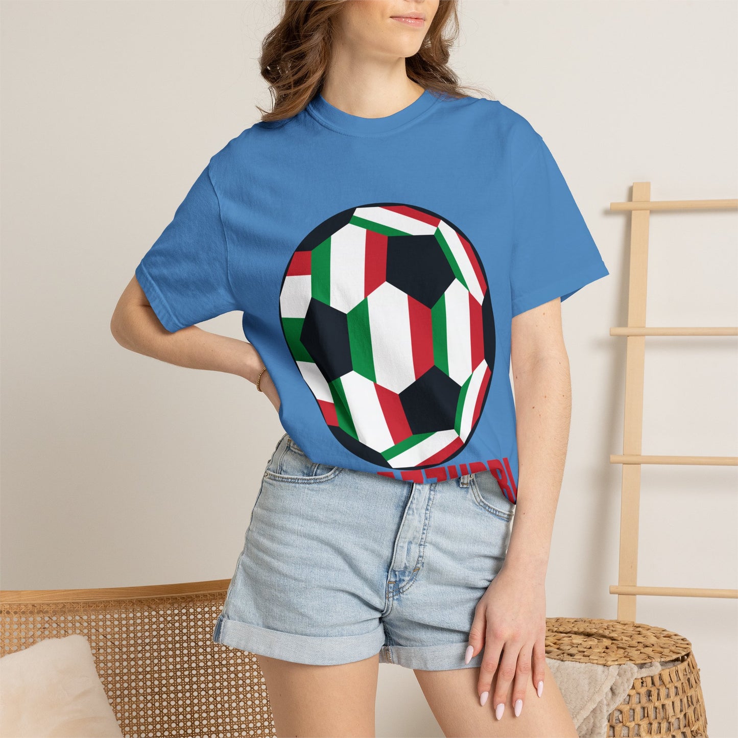 Gli Azzurri Fan Specialty Soccer Ball Design T Shirt