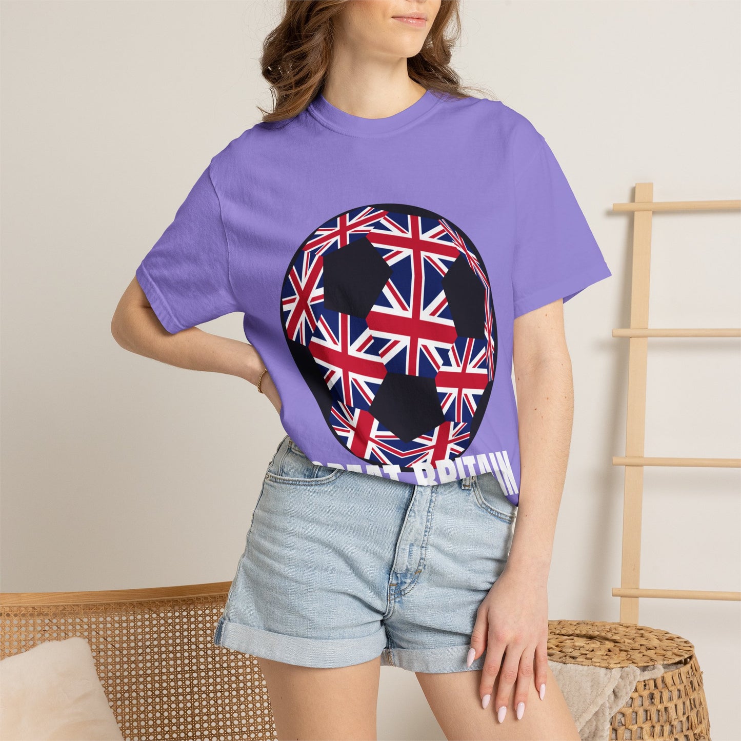 Great Britain Fan Specialty Soccer Ball Design T Shirt
