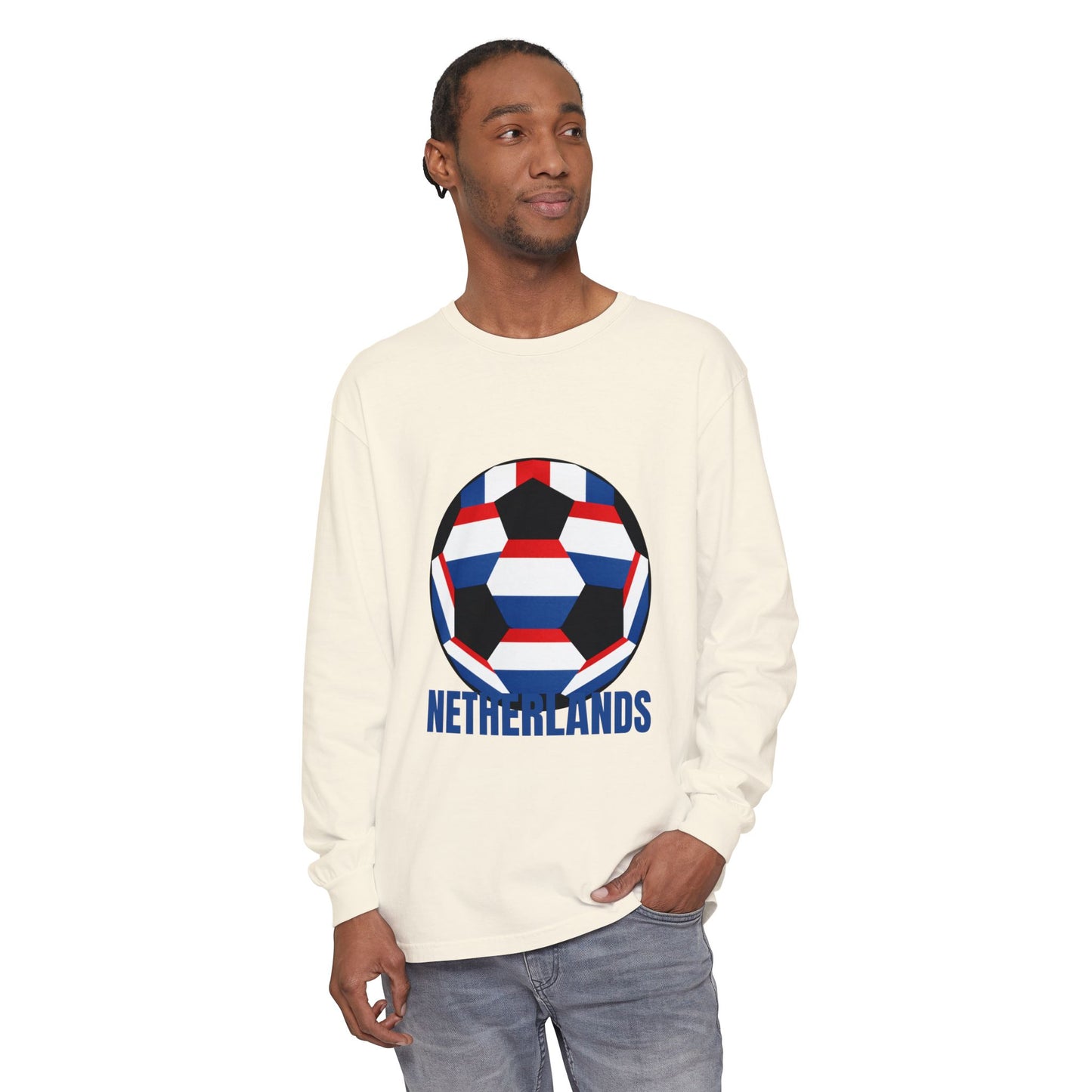 Netherlands Fan Specialty Soccer Ball Long Sleeve Tee