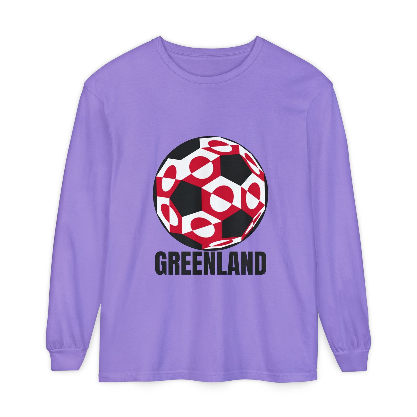 Greenland Fan Specialty Soccer Ball Design Long Sleeve Tee
