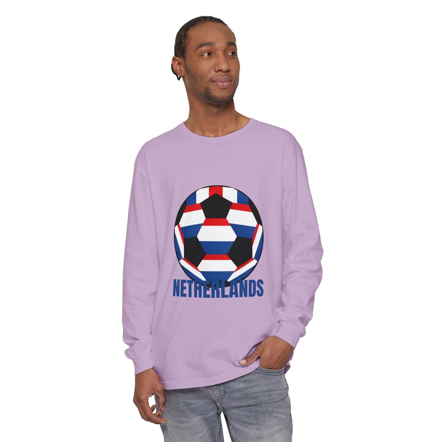Netherlands Fan Specialty Soccer Ball Long Sleeve Tee