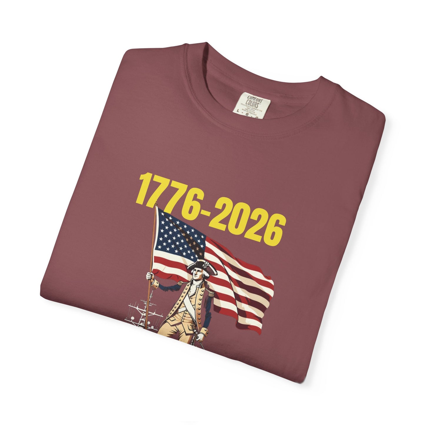 George Washington on an Aircraft Carrier with an American Flag T-shirt | 250 Years of Winning