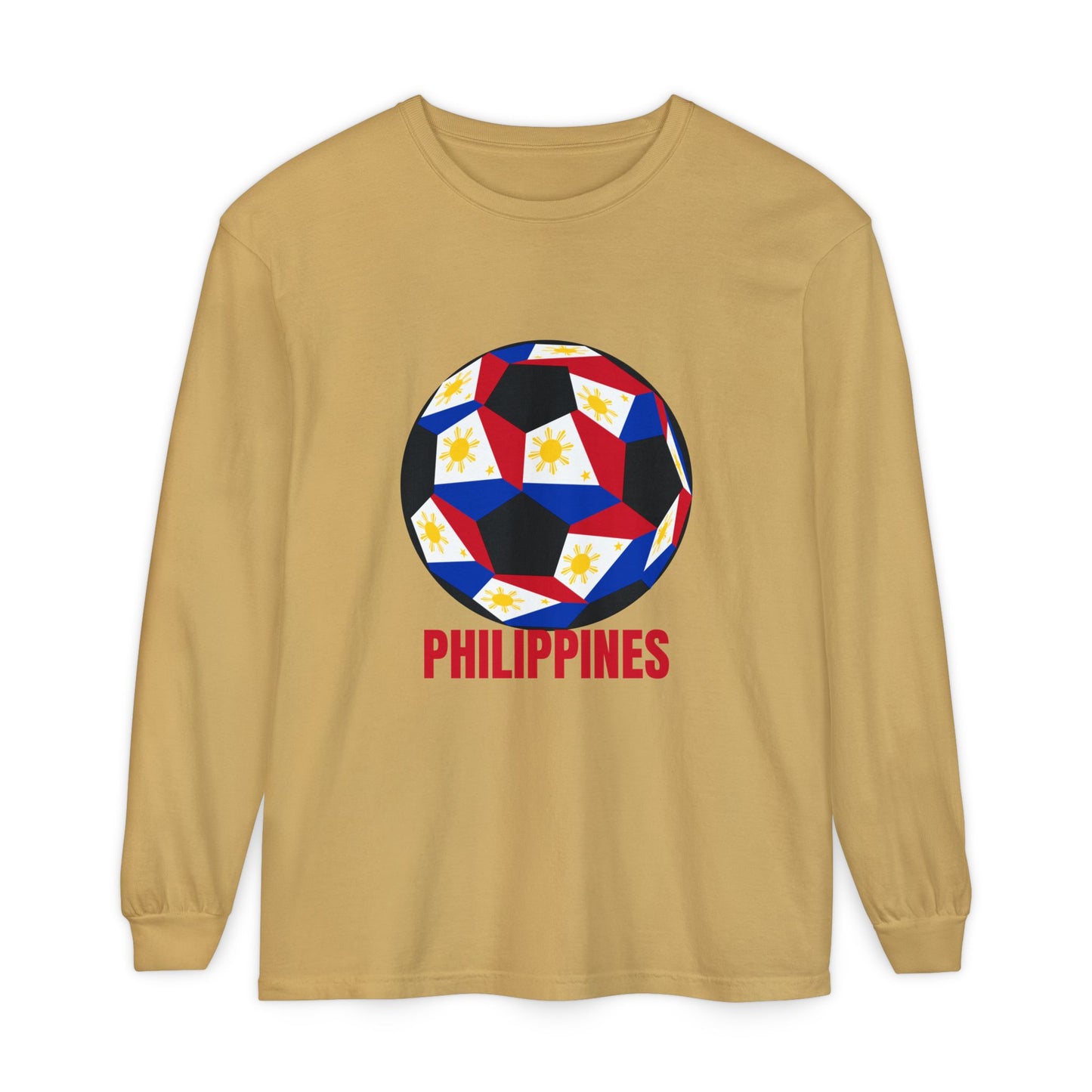 Philippines Fan Specialty Soccer Ball Design Long Sleeve Tee