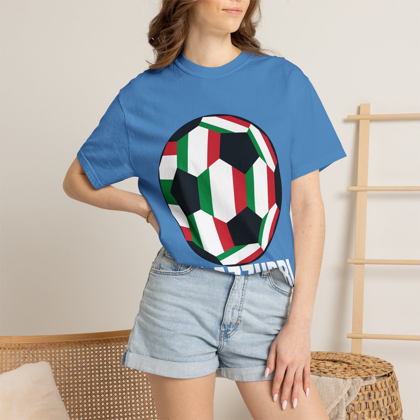 Gli Azzurri Fan Specialty Soccer Ball Design T Shirt