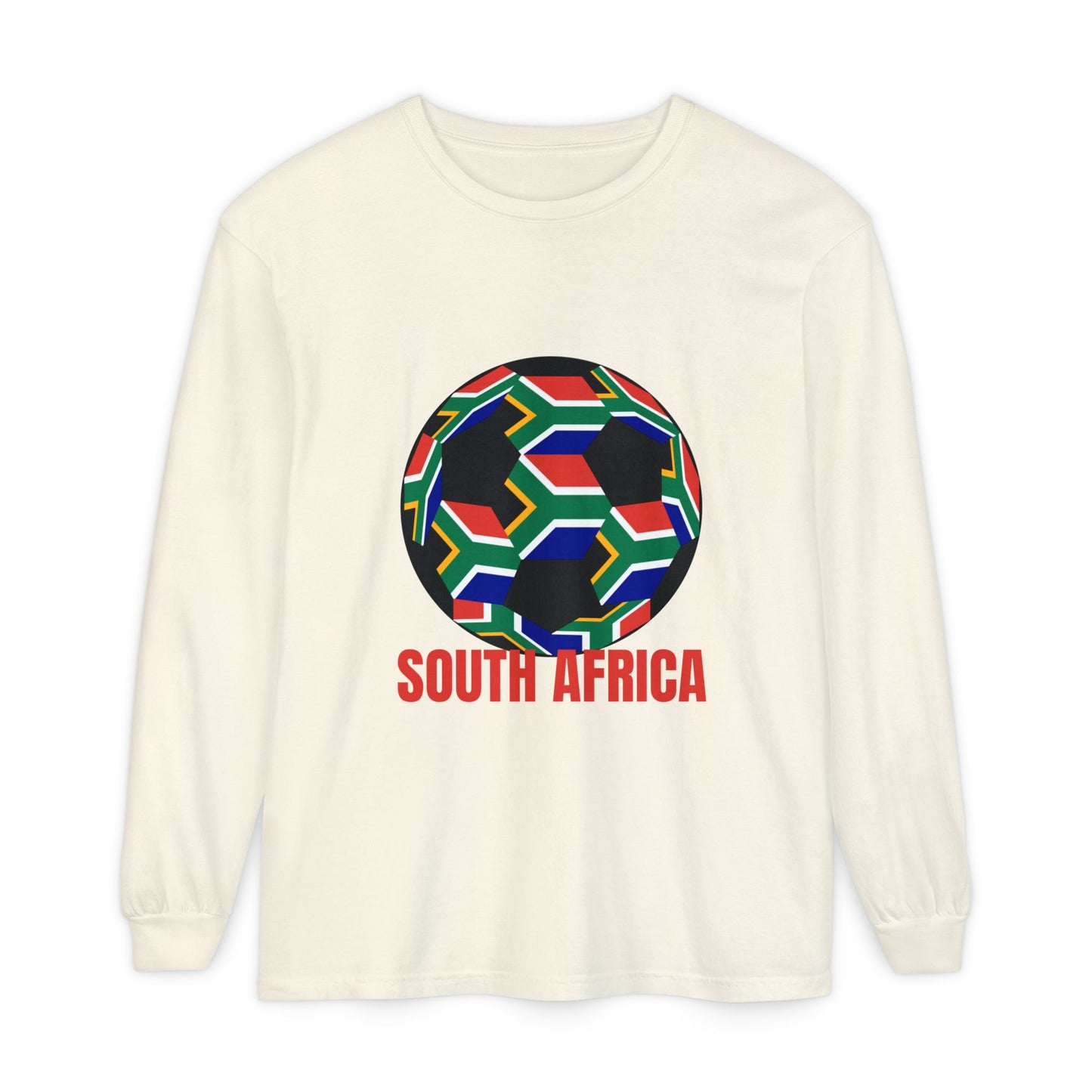 South Africa Fan Specialty Soccer Ball Design Long Sleeve Tee