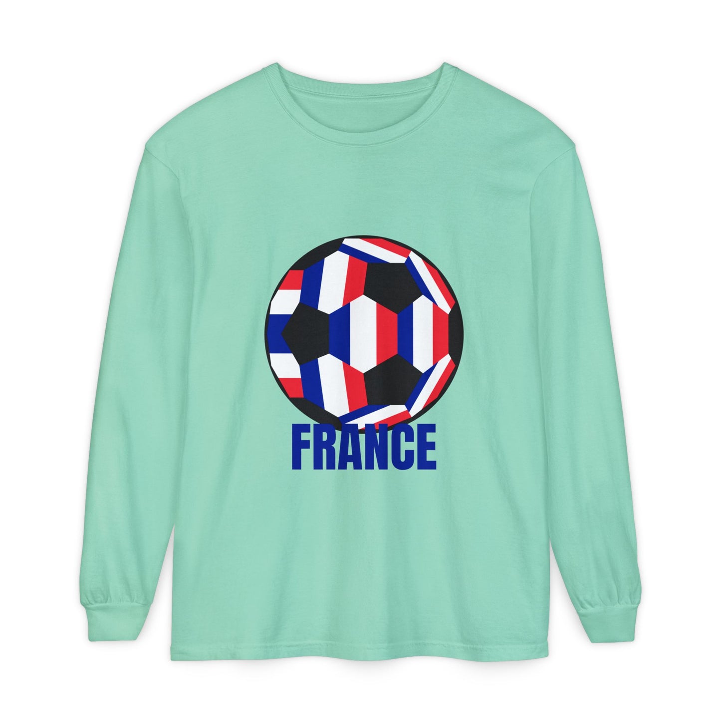 France Fan Specialty Soccer Ball Design Long Sleeve Shirt