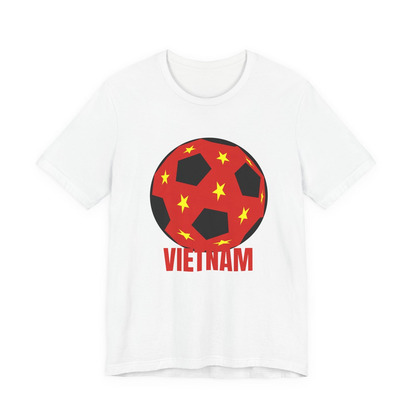 Vietnam Fan Specialty Soccer Ball Design T Shirt Red Text