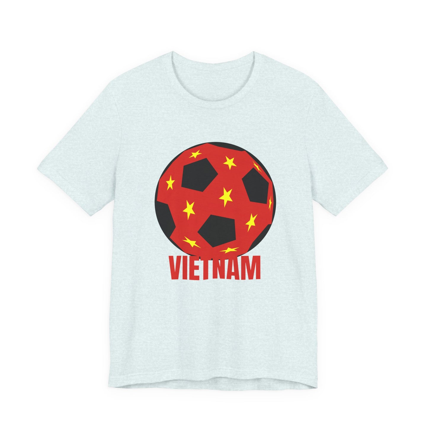 Vietnam Fan Specialty Soccer Ball Design T Shirt Red Text