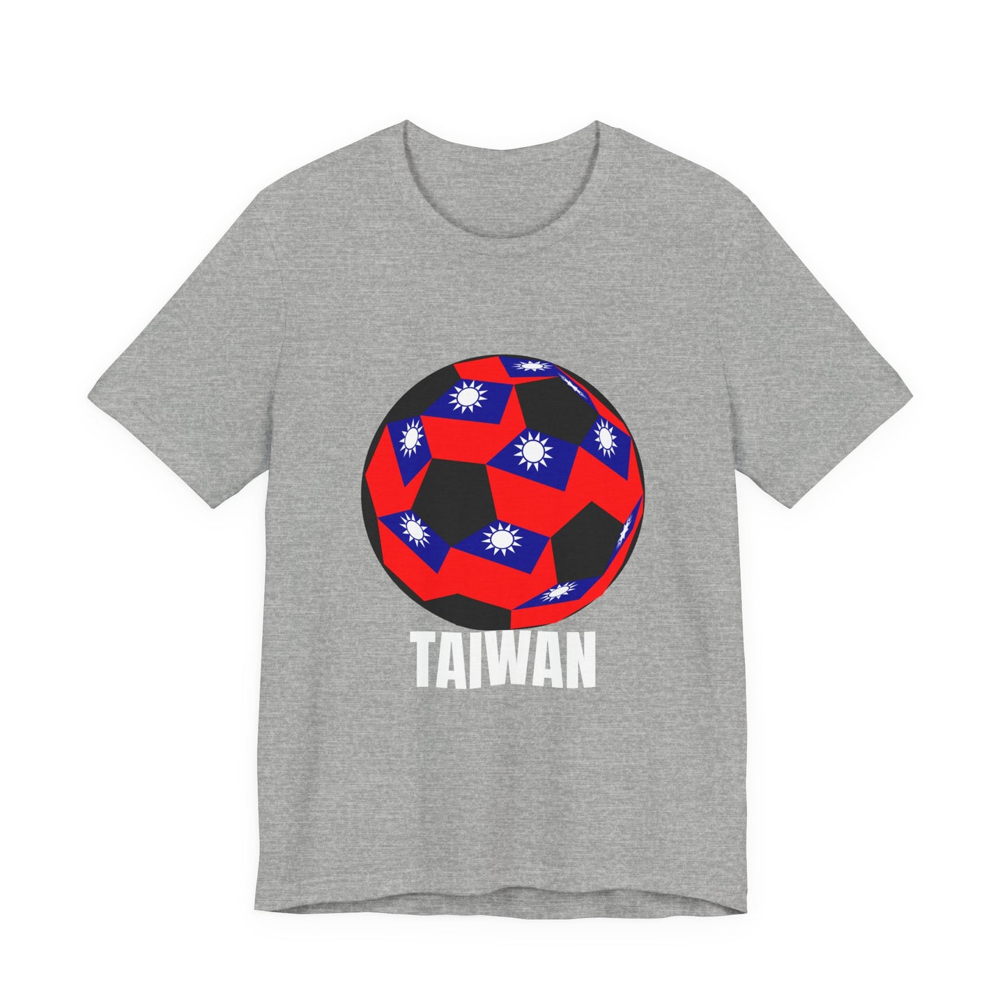 Taiwan Fan Specialty Soccer Ball Design T Shirt White Text