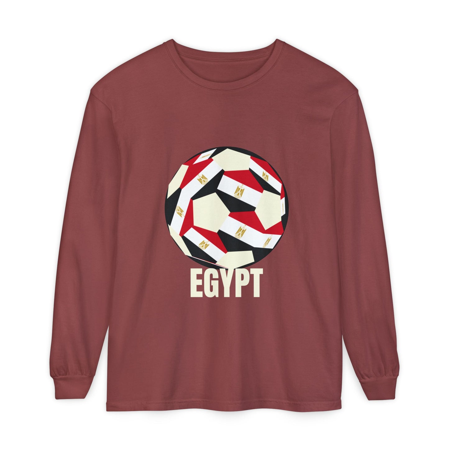 Egypt Fan Specialty Soccer Ball Design Long Sleeve Tee