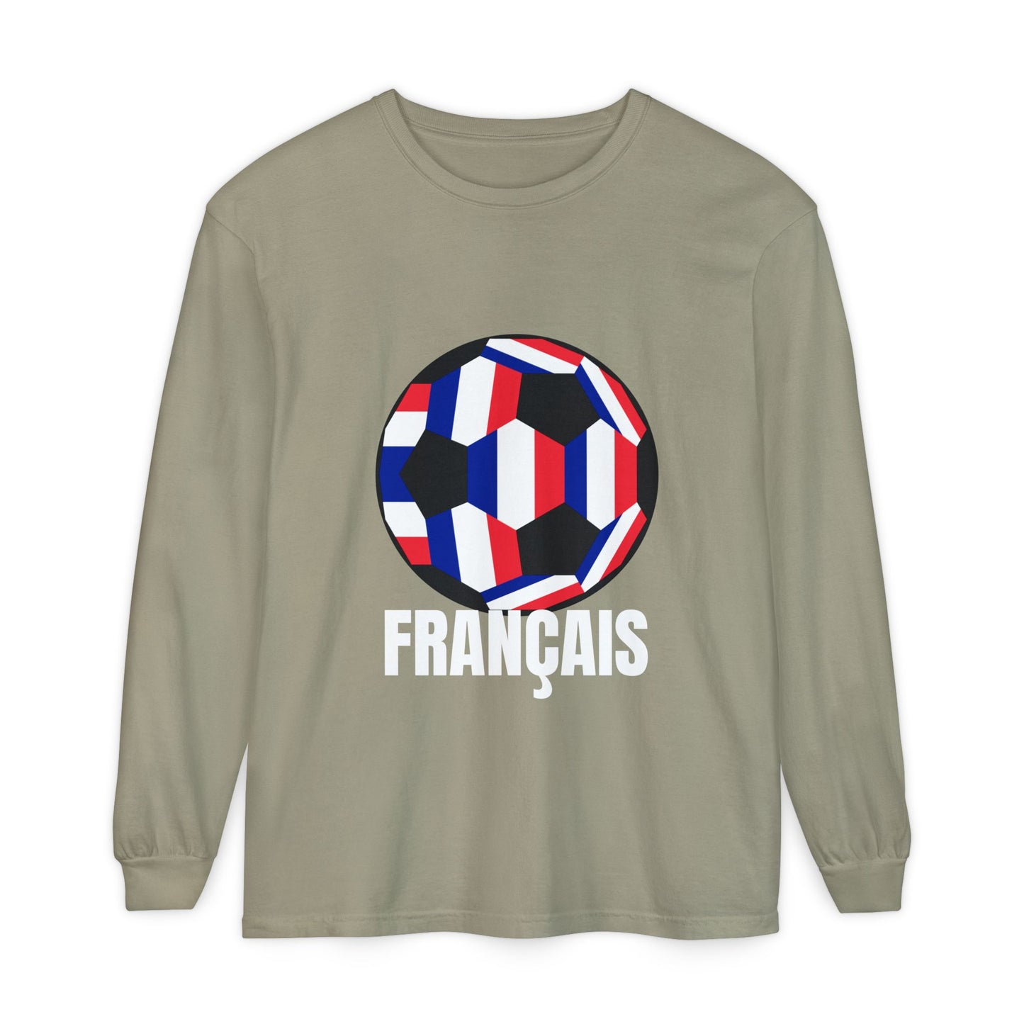 Francais Fan Specialty Soccer Ball Design Long Sleeve Tee
