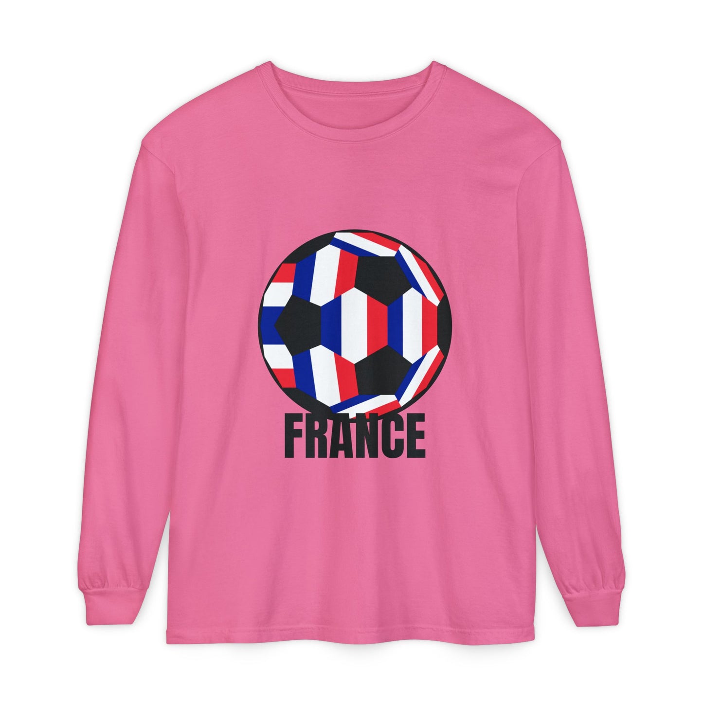 France Fan Specialty Soccer Ball Design Soccer Long Sleeve Tee