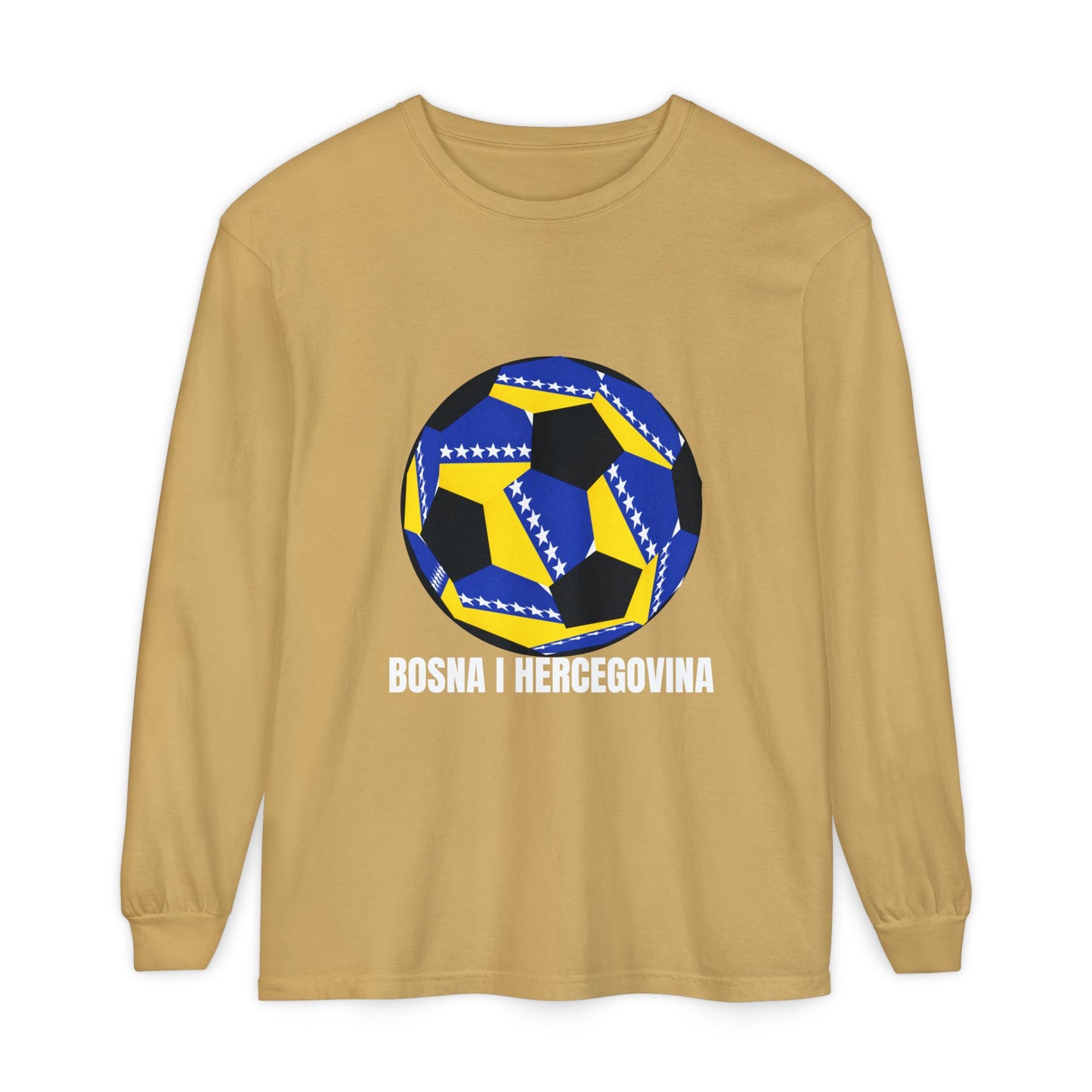 Bosnia Herzegovina Fan Specialty Soccer Ball Design  Long Sleeve Shirt