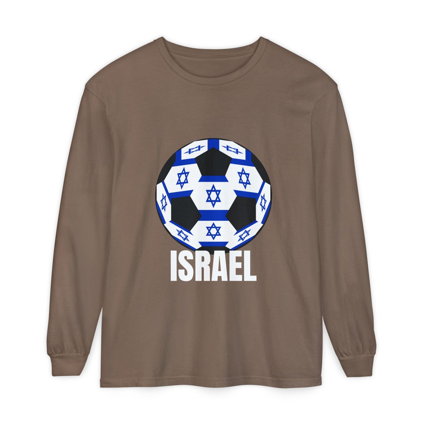 Israel Fan Specialty Soccer Ball Design Long Sleeve Tee