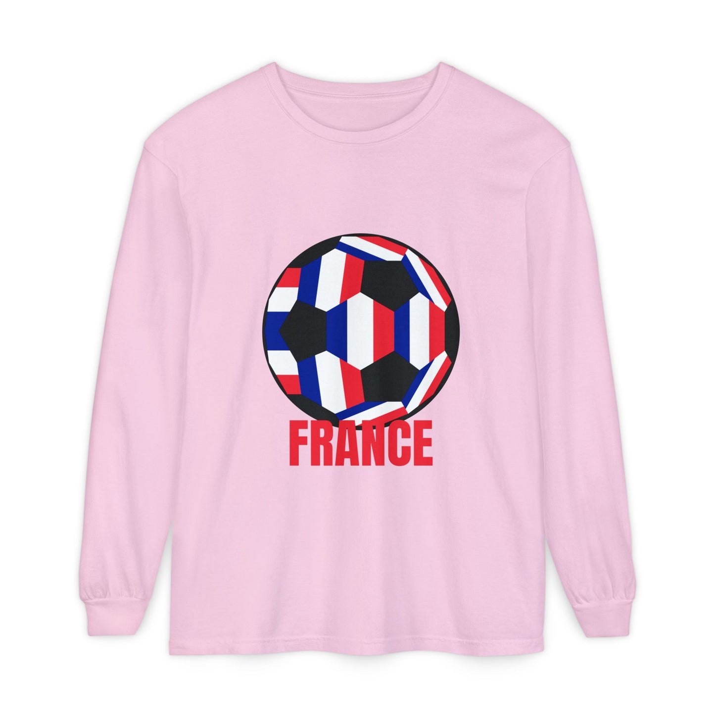 France Fan Specialty Soccer Ball Design Long Sleeve Tee