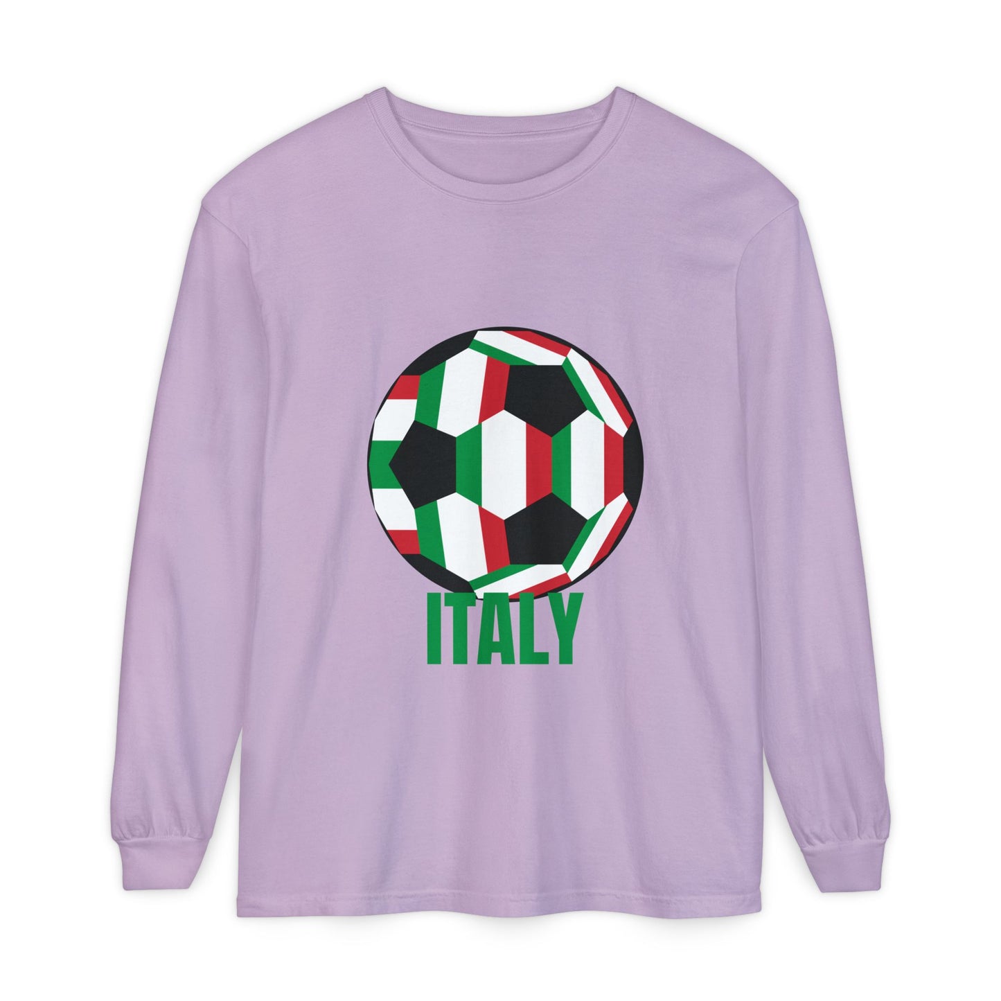 Italy Fan Specialty Soccer Ball Design Long Sleeve Tee