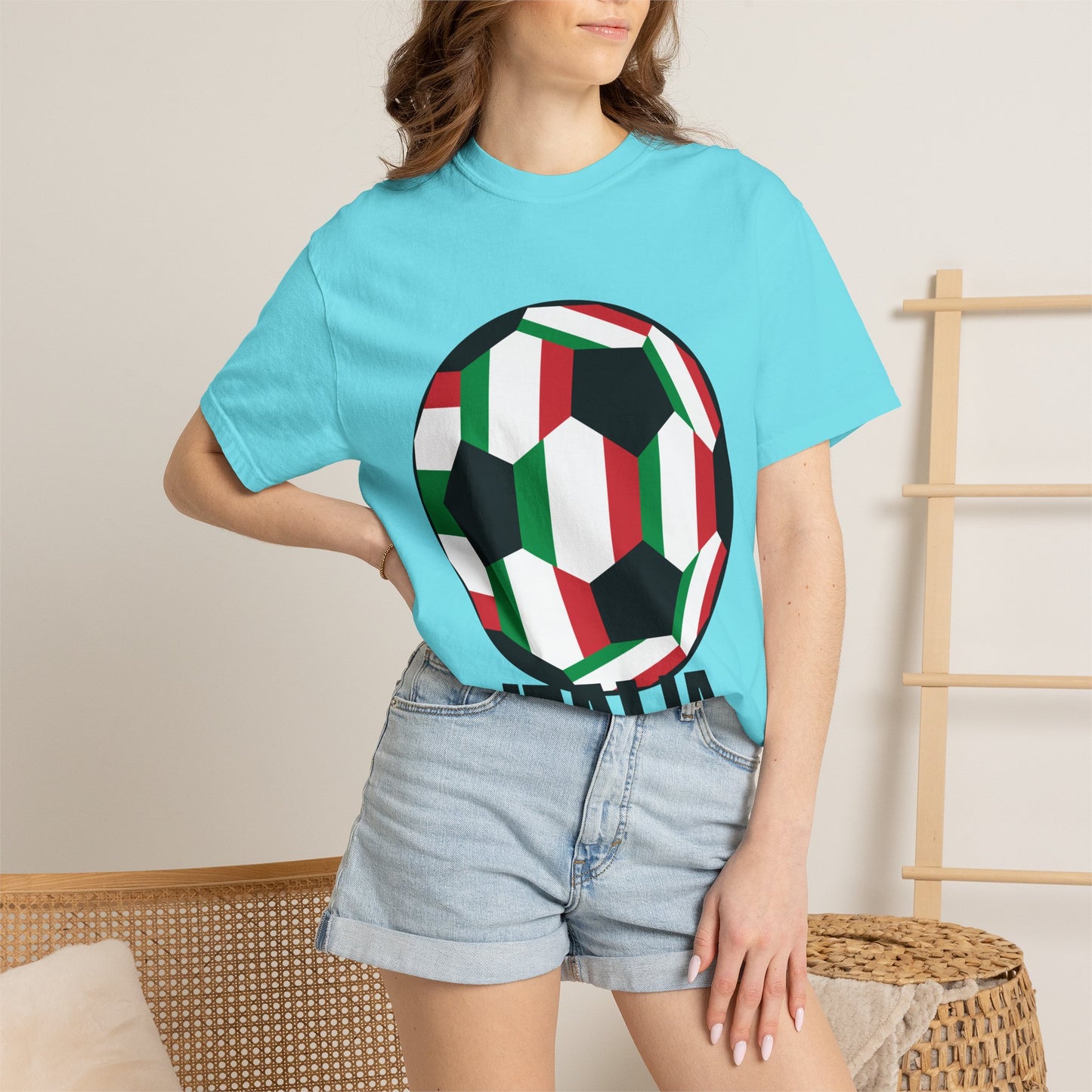 Italia Fan Specialty Soccer Ball Design T Shirt