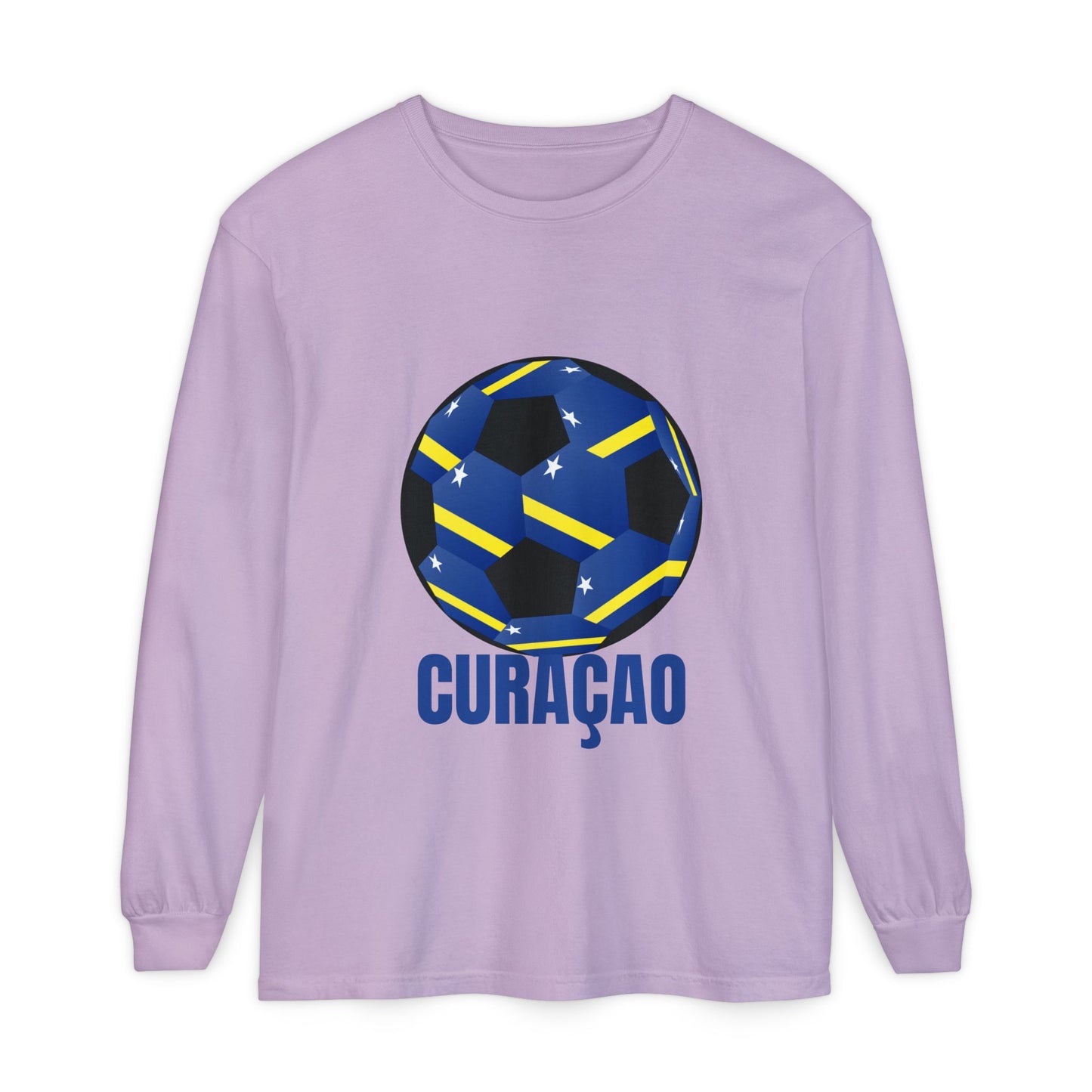 Curacao Fan Specialty Soccer Ball Design Long Sleeve Shirt