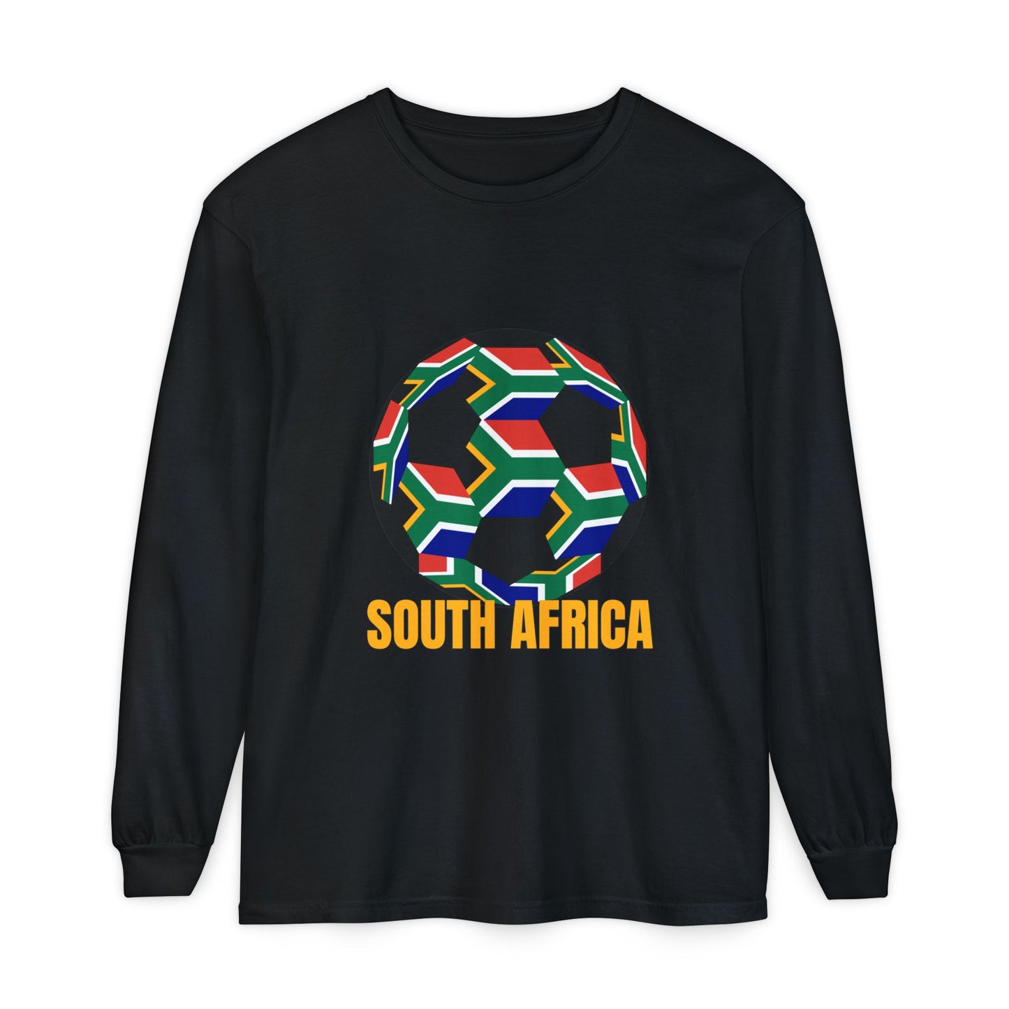 South Africa Fan Specialty Soccer Ball Design Long Sleeve Tee