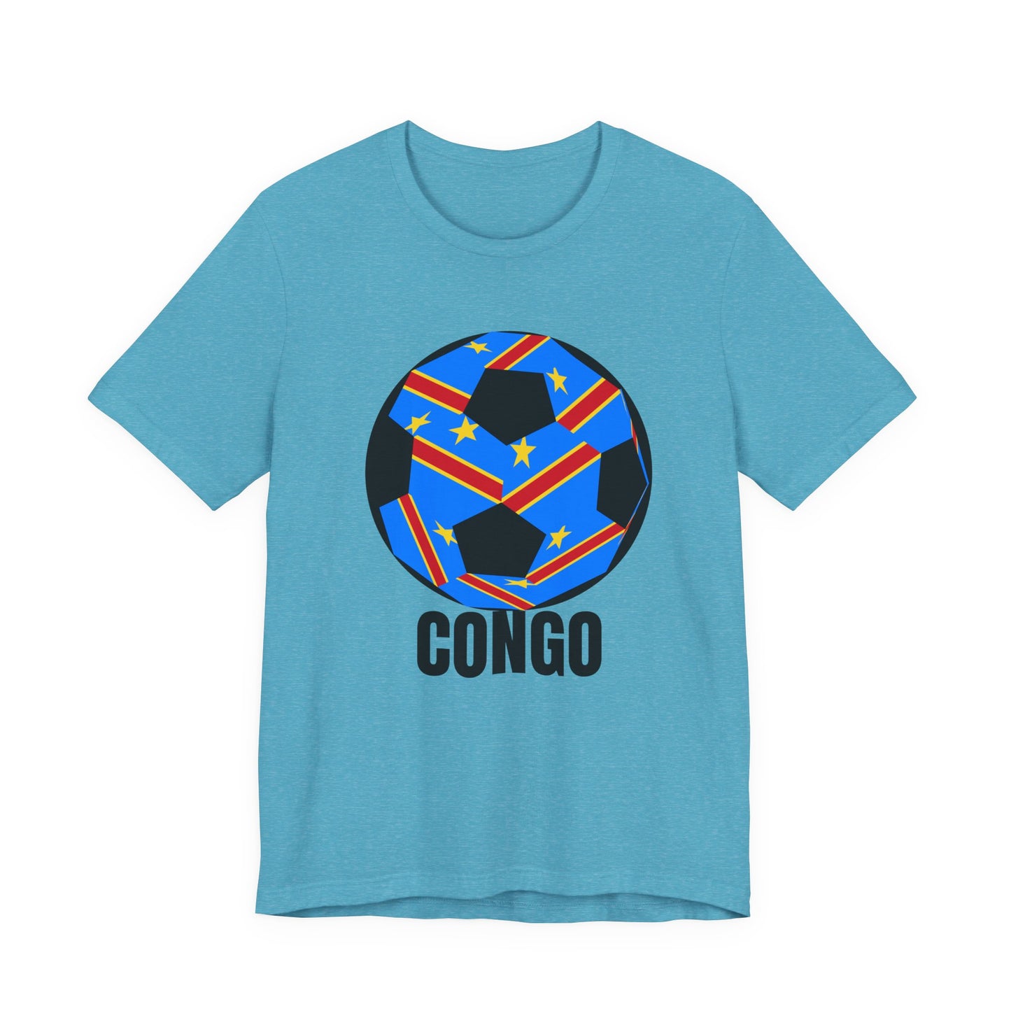 Congo Fan Specialty Soccer Ball Design T Shirt Black Text
